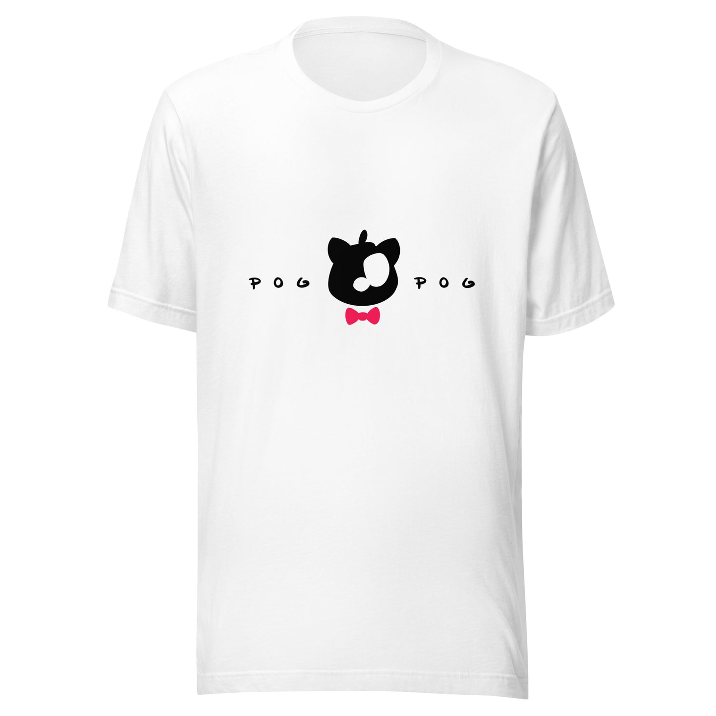Unisex white tshirt with a vibrant PogPog graphic design, made from premium cotton blend for ultimate comfort and style. Perfect for casual outfits, streetwear enthusiasts, or fans of the PogPog brand.